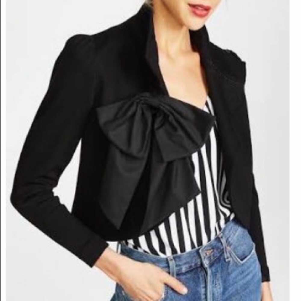 COPY - Alice and Olivia addison bow color jacket Navy